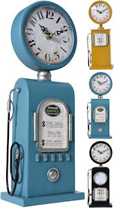 Petrol Pump Table Clock Blue