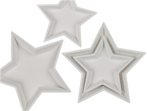 Set Of 2 White Wooden Star Plates 32cm