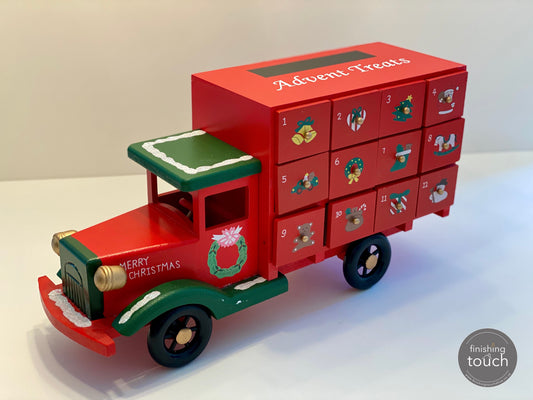 Personalisable Wooden Truck Advent Calendar 36cm