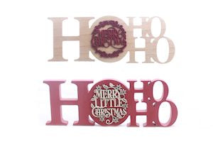 HoHoHo Plaque 2 Assorted 34cm