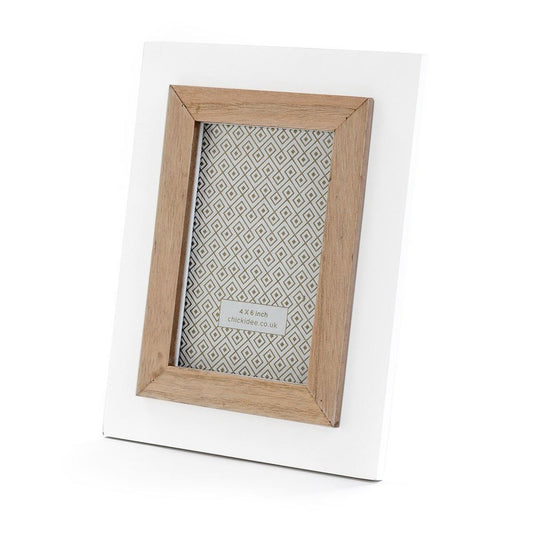 White & Natural Wood 4x6 Frame