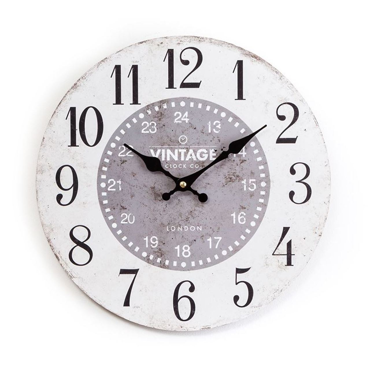 Small White & Grey Faced Wall Clock