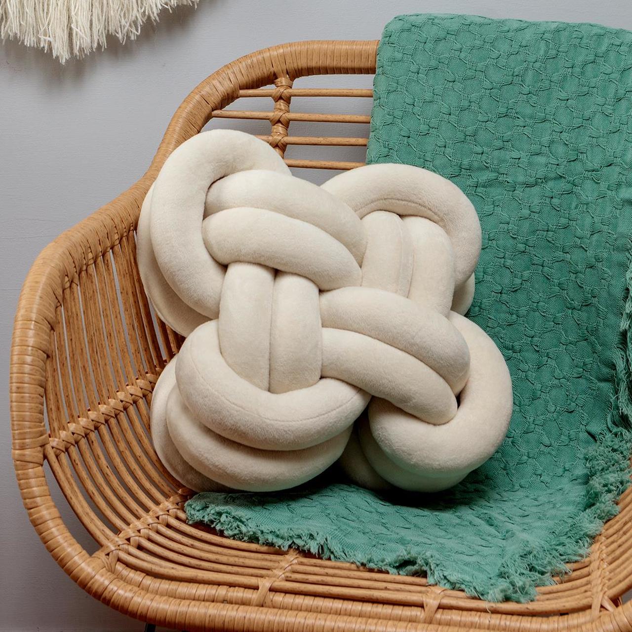 Cream Soft Knot Cushion